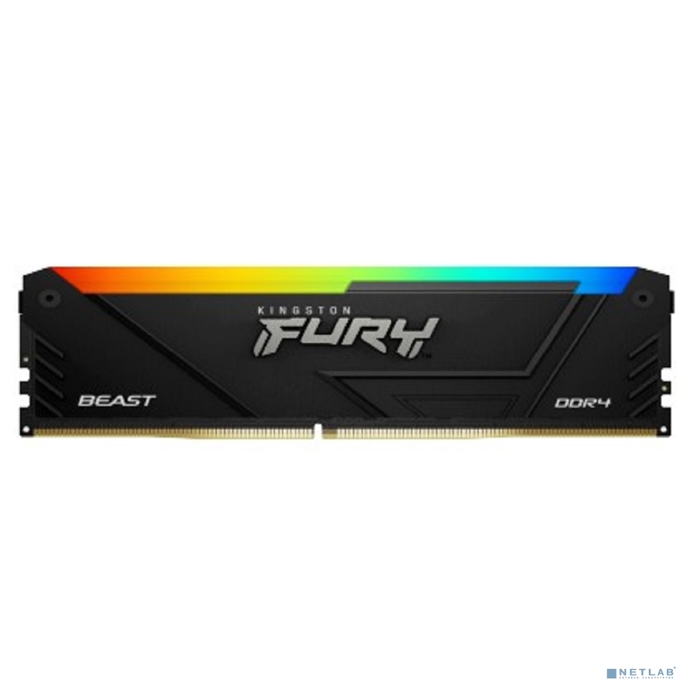 KingstonDDR4 16Gb 2x8Gb DDR4 PC25600 3200MHz Kingston Fury Beast RGB Black (KF432C16BB2AK2/16)