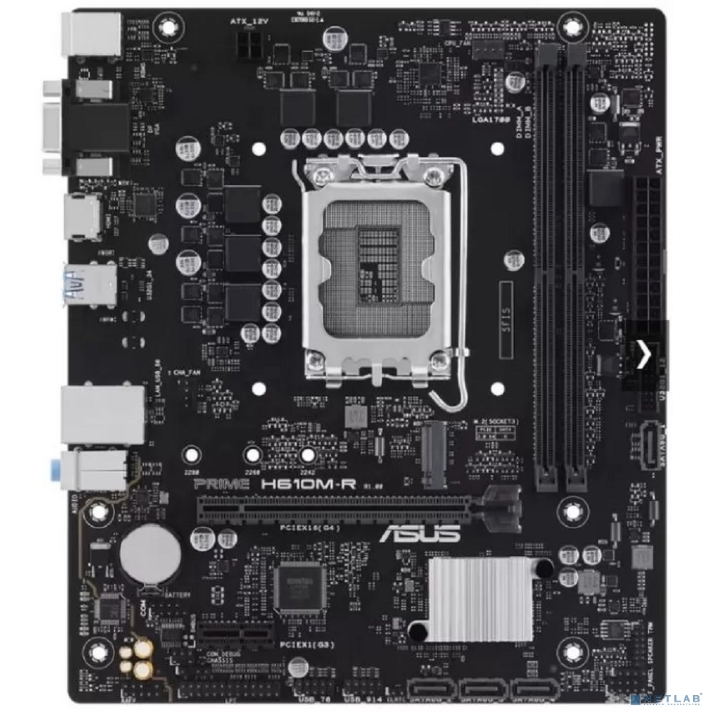 ASUS PRIME H610M-R-SI (Socket 1700, mATX, 2xDDR5(96GB), DP/VGA/HDMI, 1xPCIe 4.0x16/1xPCIe 3.0, 1xLAN, 4xSATA 6Gb/s, 1xM.2, 2xUSB 3.2, 2xUSB 2.0, 2xPS/2)