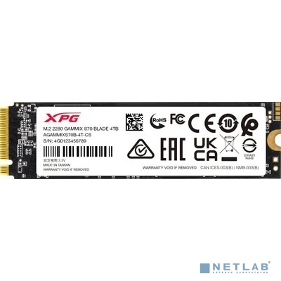 A-DATA SSD XPG 4TB GAMMIX S70 BLADE PCIe 4.0 x4 AGAMMIXS70B-4T-CS