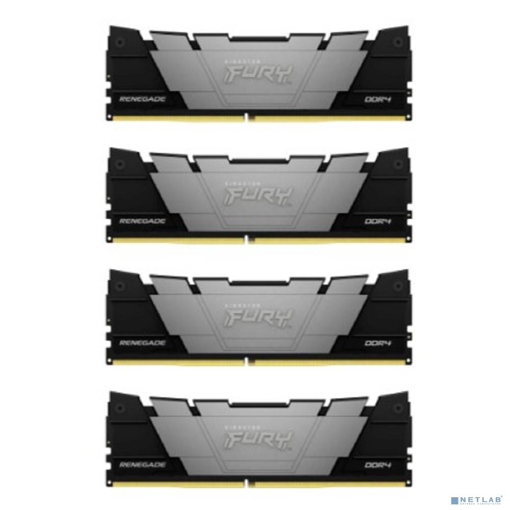 Память оперативная/ Kingston 64GB3200MT/s DDR4 CL16DIMM (Kit of4)1Gx8 FURYRenegadeBlack