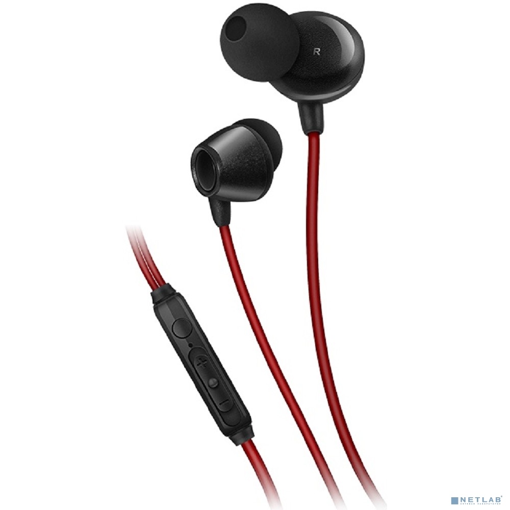 Наушники внутриканальные с микрофоном SVEN E-292M, черн-красн, пульт