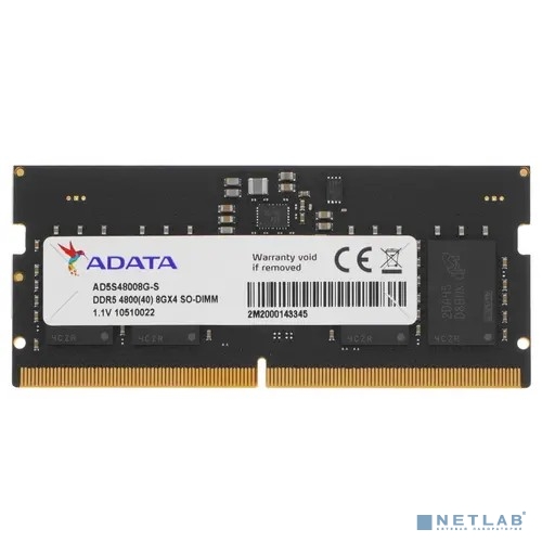 A-data DDR5 8GB DDR5-4800 AD5S48008G-S, CL40, 1.1V SO-DIMM