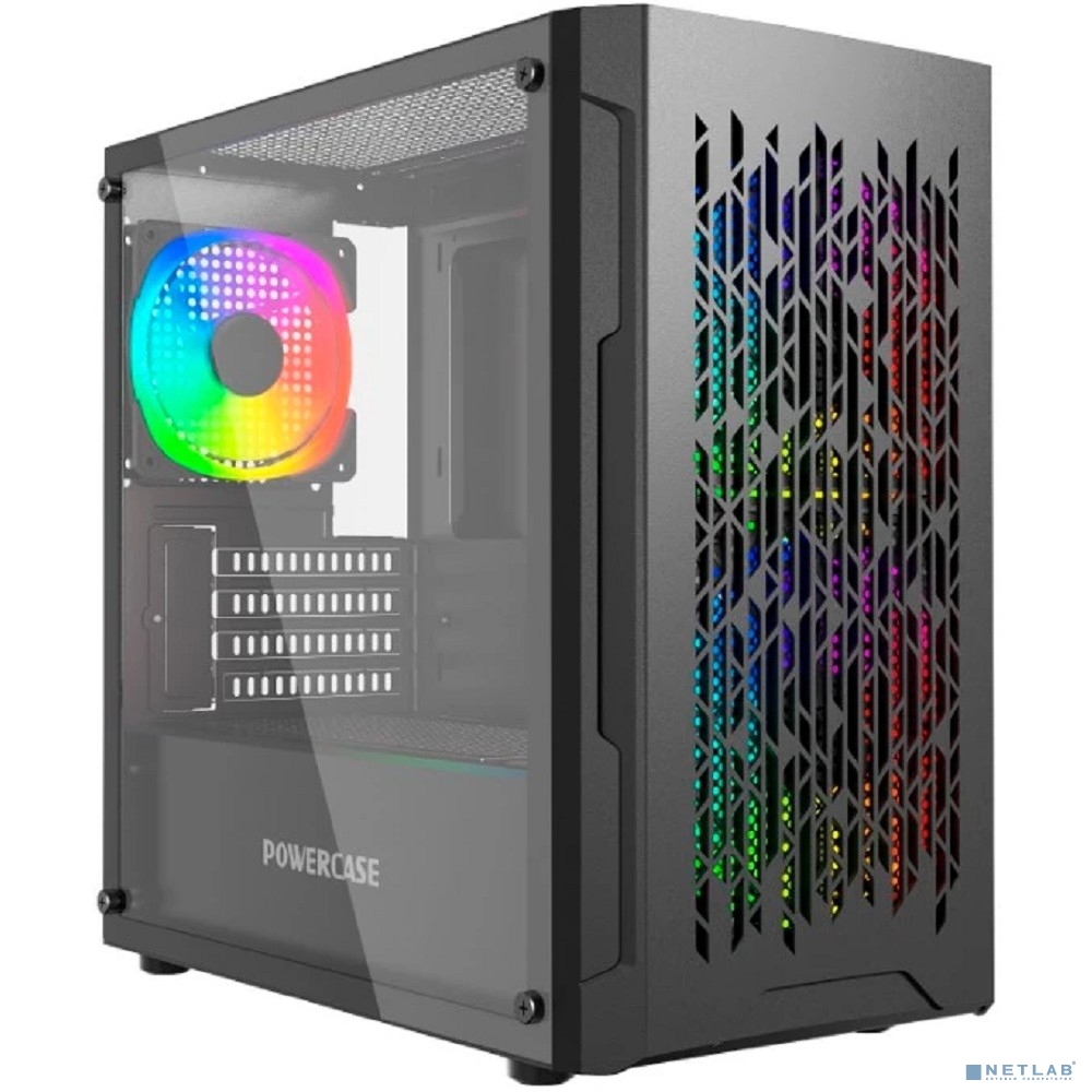 Powercase Mistral Micro D3B ARGB, Tempered Glass, 2x 140mm ARGB PWM+1x 120mm ARGB PWM, чёрный, mATX (CMMDB-A3)