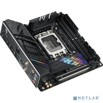 ASUS ROG STRIX B760-I GAMING WIFI (Socket 1700, mini ITX, 2xDDR5(96GB), DP/HDMI, 1xPCIe 5.0x16, 1xLAN (2.5GbE), Wi-Fi, 4xSATA 6Gb/s, 2xM.2, 2xType-C, 3xUSB 3.2, 3xUSB 2.0)