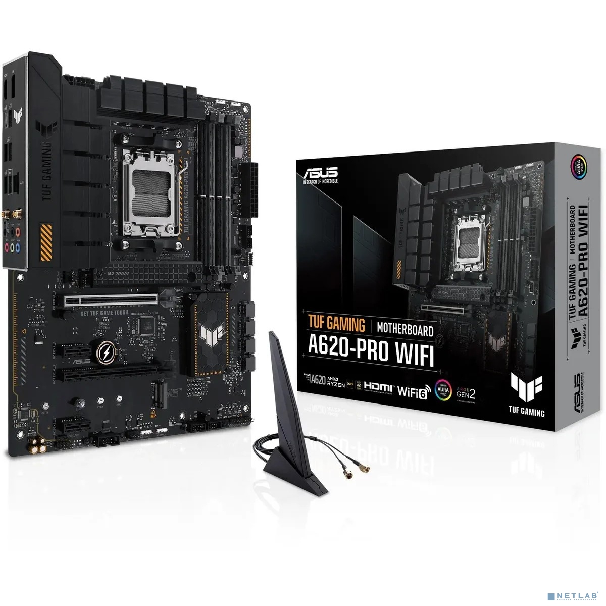 ASUS TUF GAMING A620-PRO WIFI (Socket AM5, ATX, 4xDDR5(192GB), DP/HDMI 2.0, 1xPCIe 4.0x16/1xPCIe 3.0x16/2xPCIe 3.0, 1xLAN (2.5GbE), Wi-Fi, BT, 4xSATA 6Gb/s, 2xM.2, 2xUSB 3.2, 3xUSB 2.0)