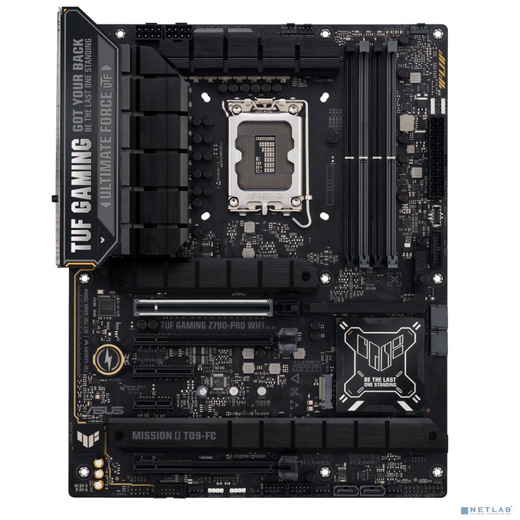 ASUS TUF GAMING Z790-PRO WIFI (Socket 1700, ATX, 4xDDR5(192GB), DP/HDMI, 1xPCIe 5.0x16/1xPCIe 4.0x16/1xPCIe 4.0x4/1xPCIe 3.0x16/1xPCIe 3.0, 2.5GbExLAN, Wi-Fi, 4xSATA 6Gb/s, 4xM.2, 2xType-C, 6xUSB 3.2)