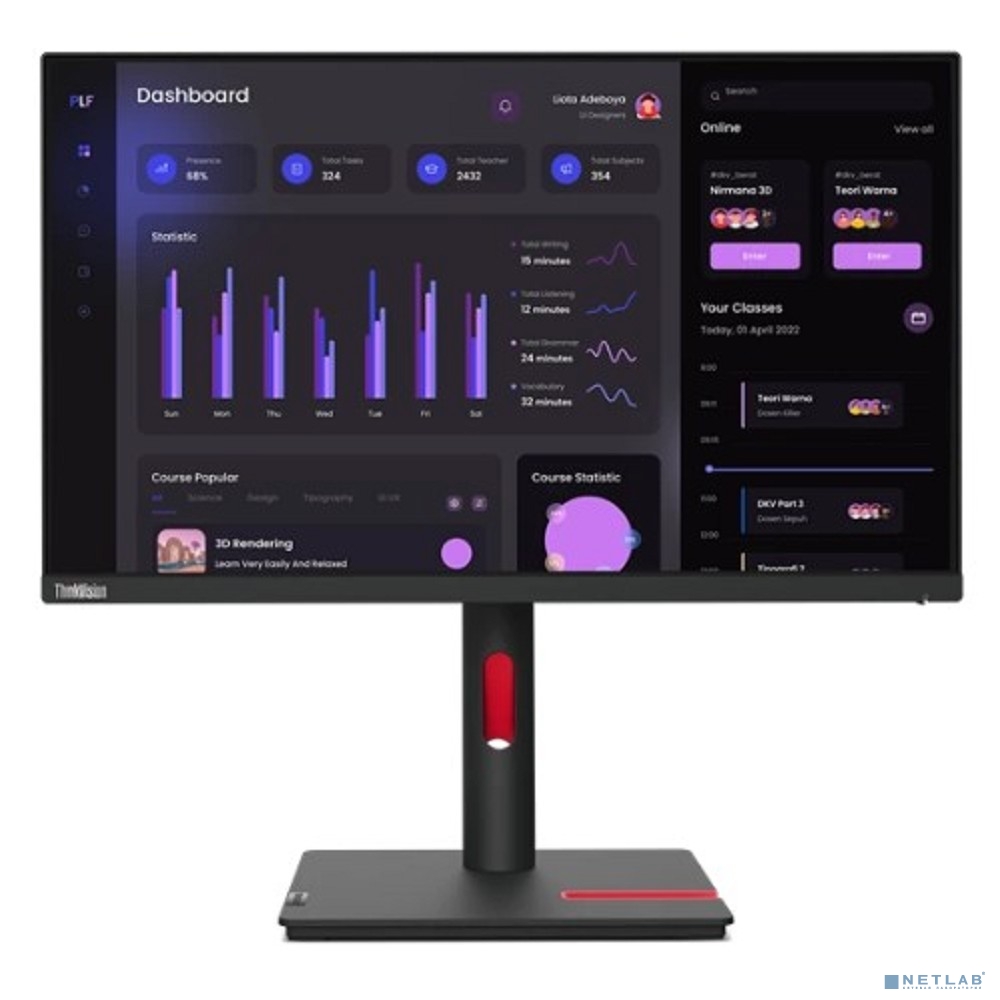 LCD Lenovo 23.8" T24i-30 ThinkVision черный