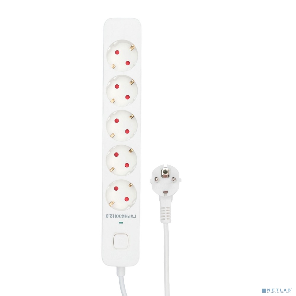 Гарнизон Сетевой фильтр 2.0 EPS-5-W-2 5р, 10А, 2м, ур.защиты 2+, белый, пакет (21442)