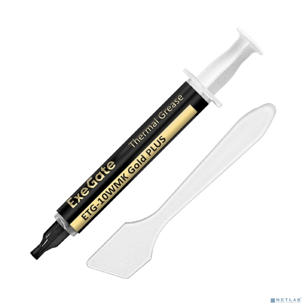 Exegate EX296085RUS Термопаста ExeGate ETG-10WMK Gold PLUS (10,4 Вт/(м•К), 2г, шприц с лопаткой)