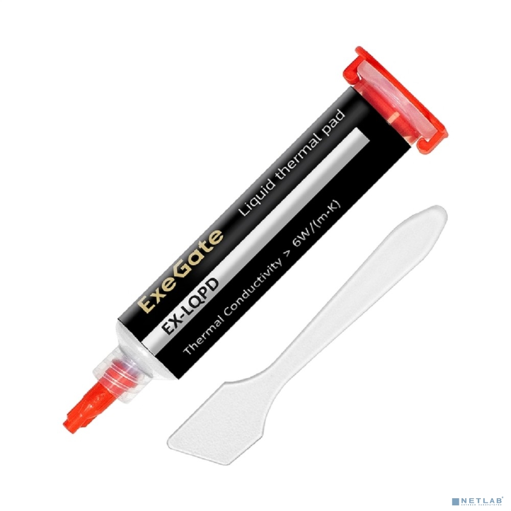 Exegate EX296177RUS Жидкая термопрокладка ExeGate EX-LQPD (6 Вт/(м•К), 25г тюбик с лопаткой)