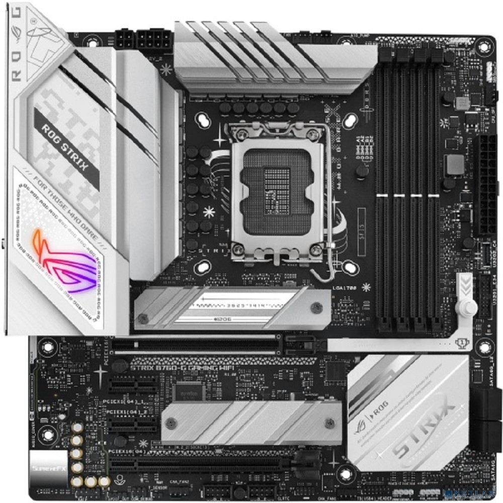 ASUS ROG STRIX B760-G GAMING WIFI (Socket 1700, ATX, 4xDDR5(192GB), DP/HDMI, 1xPCIe 5.0x16/1xPCIe 4.0x16/2xPCIe 4.0, 1xLAN (2.5GbE), Wi-Fi 6E, BT, 4xSATA 6Gb/s, 2xM.2, 2xType-С, 3xUSB 3.2, 4xUSB 2.0)