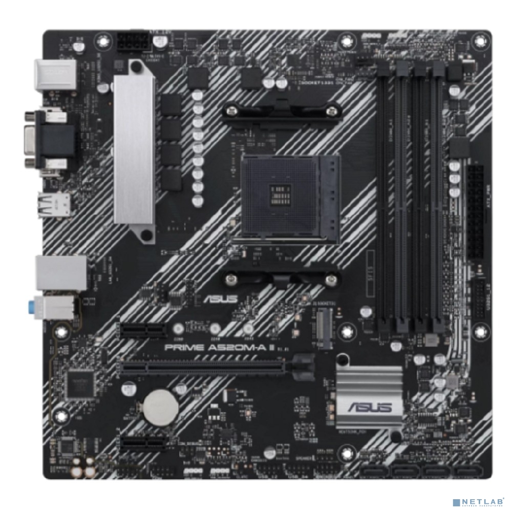ASUS PRIME A520M-A II/CSM (Socket AM5, mATX, 4xDDR4(128GB), VGA/DP/HDMI, 1xPCIe 3.0x16/2xPCIe 3.0x1, 4xSATA 6Gb/s, 1*M Key, 1xLAN, 4, 4xUSB 3.0, 2xUSB 2.0)