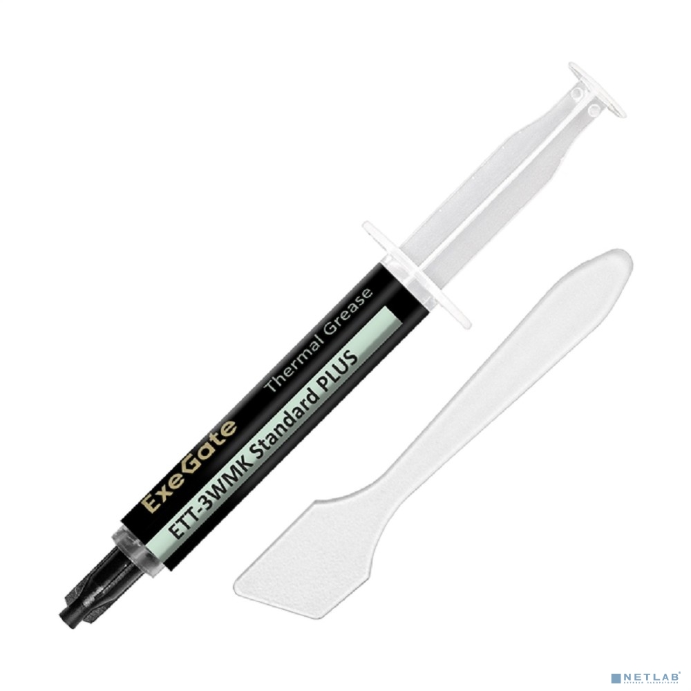 Exegate EX296093RUS Термопаста ExeGate ETT-3WMK Standard PLUS (3,2 Вт/(м•К), 5г, шприц с лопаткой)