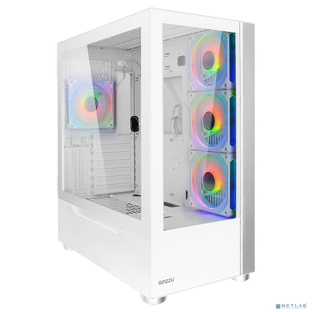 Ginzzu GL770 FAN 12MW6 RGB*4 USB3.0 CRC10 Белый