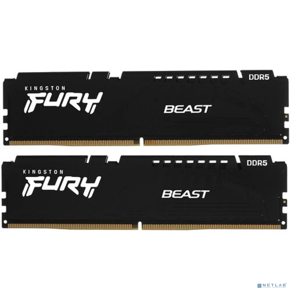 Память DDR5 2x32GB 5200MHz Kingston KF552C36BBEK2-64 Fury Beast Black Expo RTL Gaming PC5-41600 CL36 DIMM 288-pin 1.25В kit single rank с радиатором Ret