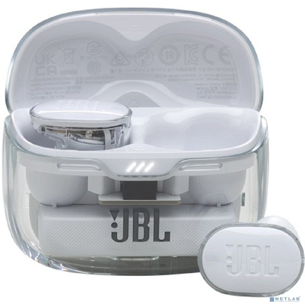 Наушники JBL Tune Buds Ghost, Bluetooth, внутриканальные, белый