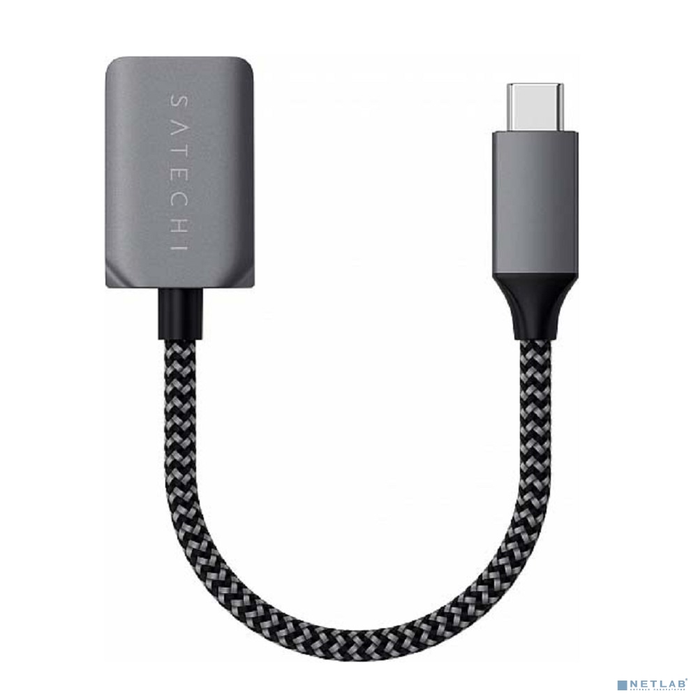 Satechi USB-C to USB 3.0. Цвет серый космос.Satechi USB-C to USB 3.0 Adapter Cable - Space Gray