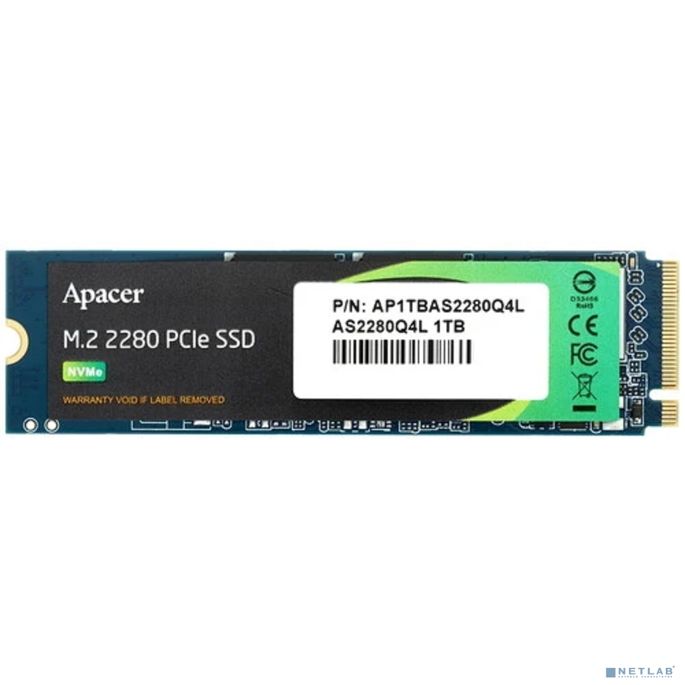 SSD Apacer M.2 2280 1TB AS2280Q4L Client SSD AP1TBAS2280Q4L-1 PCI-E 4.0 4x, 3600/3000, 3D NAND