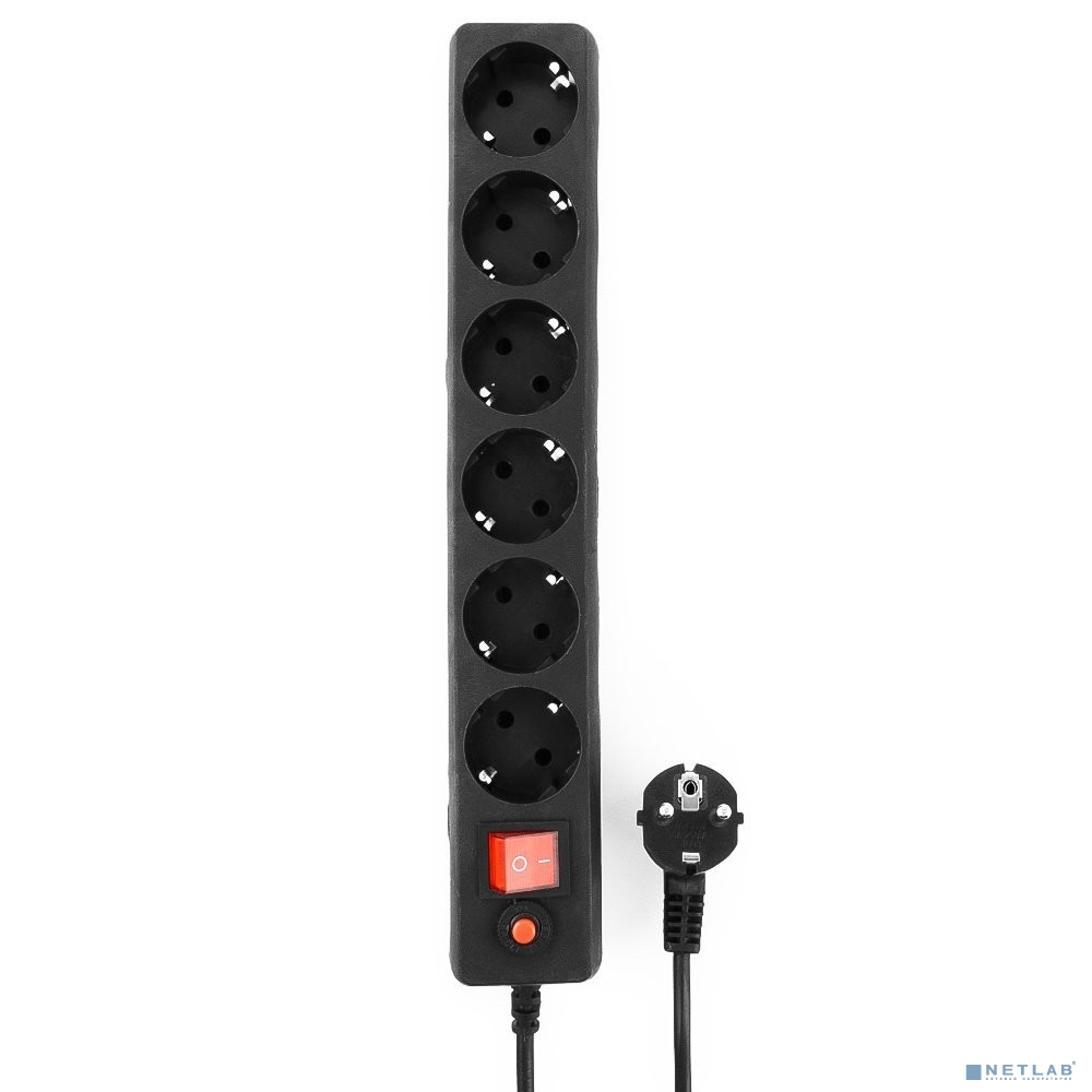 Гарнизон Сетевой фильтр ECL-6-B-7 6р, 10А, 7м, ур.защиты 4, черный, пакет (22433)