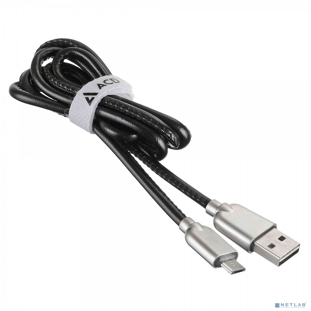 Кабели USB ACD USB кабель ACD-Allure MicroUSB ; USB-A Кожа, 1м, черный (ACD-U926-M1B)
