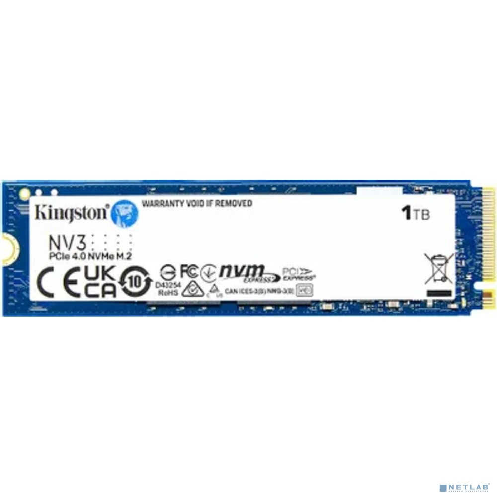 Kingston SSD NV3, 1000GB, M.2(22x80mm), NVMe, PCIe 4.0 x4, 3D TLC SNV3S/1000G