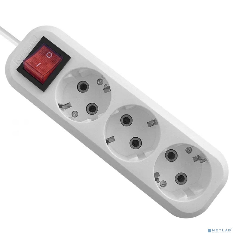 Defender Удлинитель L330 16 А, 3 м выключатель, с заземлением