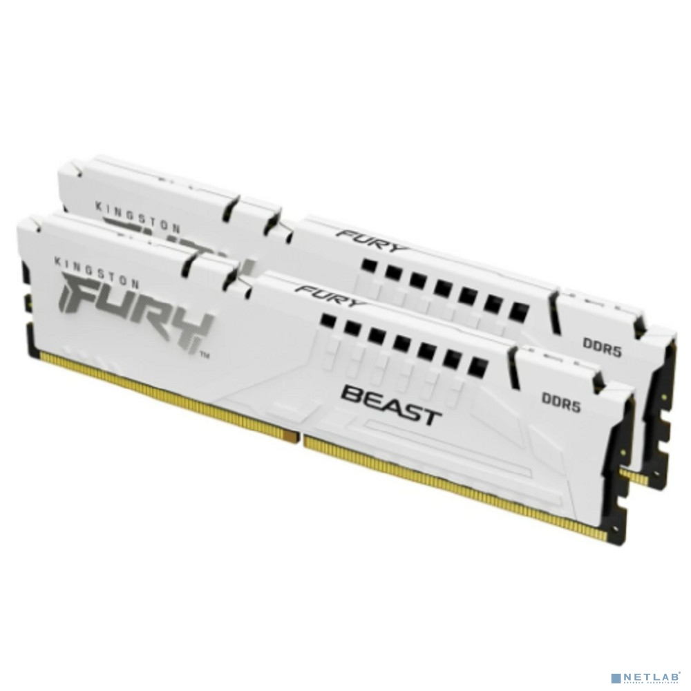 Kingston 64GB 5200MT/s DDR5 CL40 DIMM (Kit of 2) FURY Beast White XMP KF552C40BWK2-64