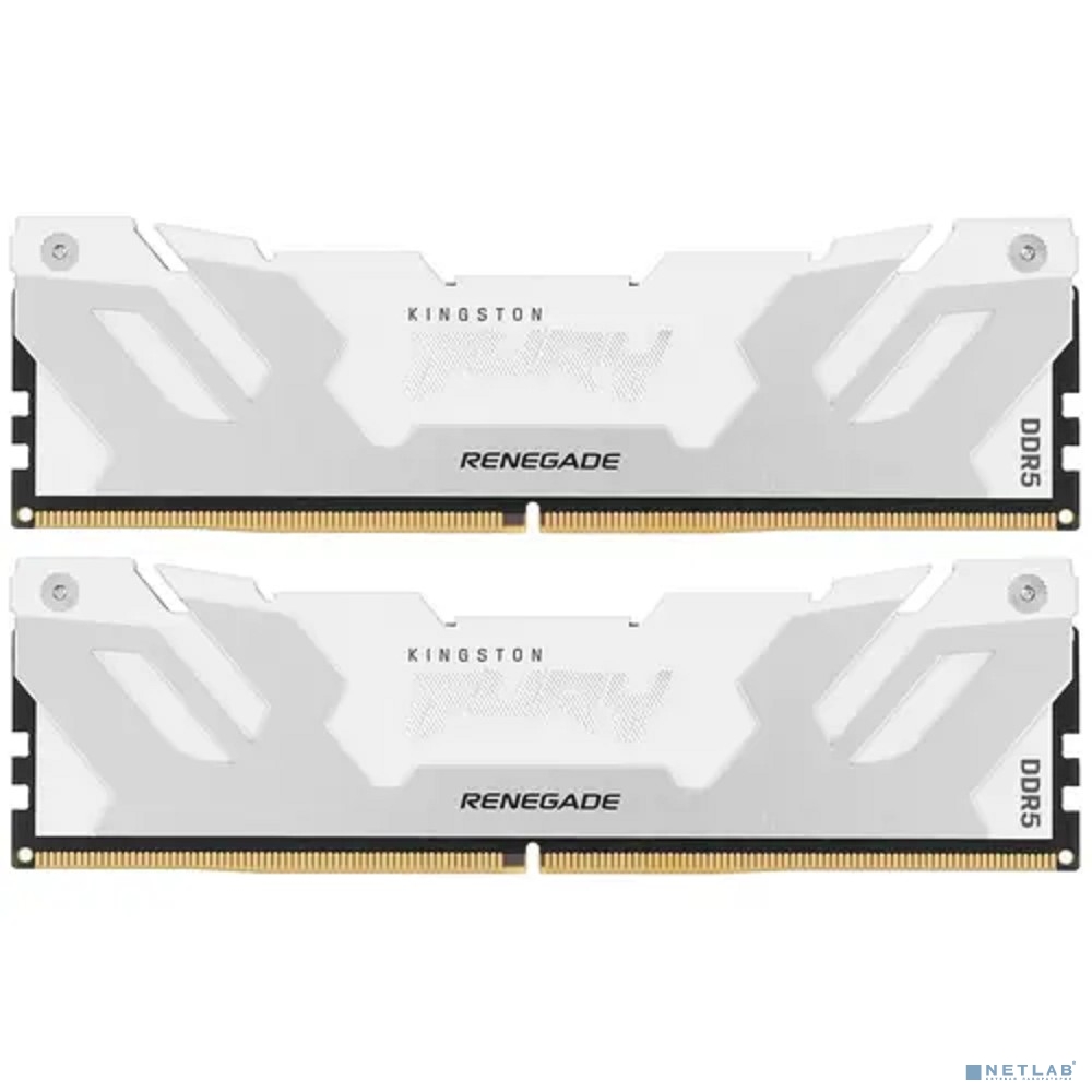 Память оперативная/ Kingston 32GB 6400MT/s DDR5 CL32 DIMM (Kit of 2) FURY Renegade White XMP