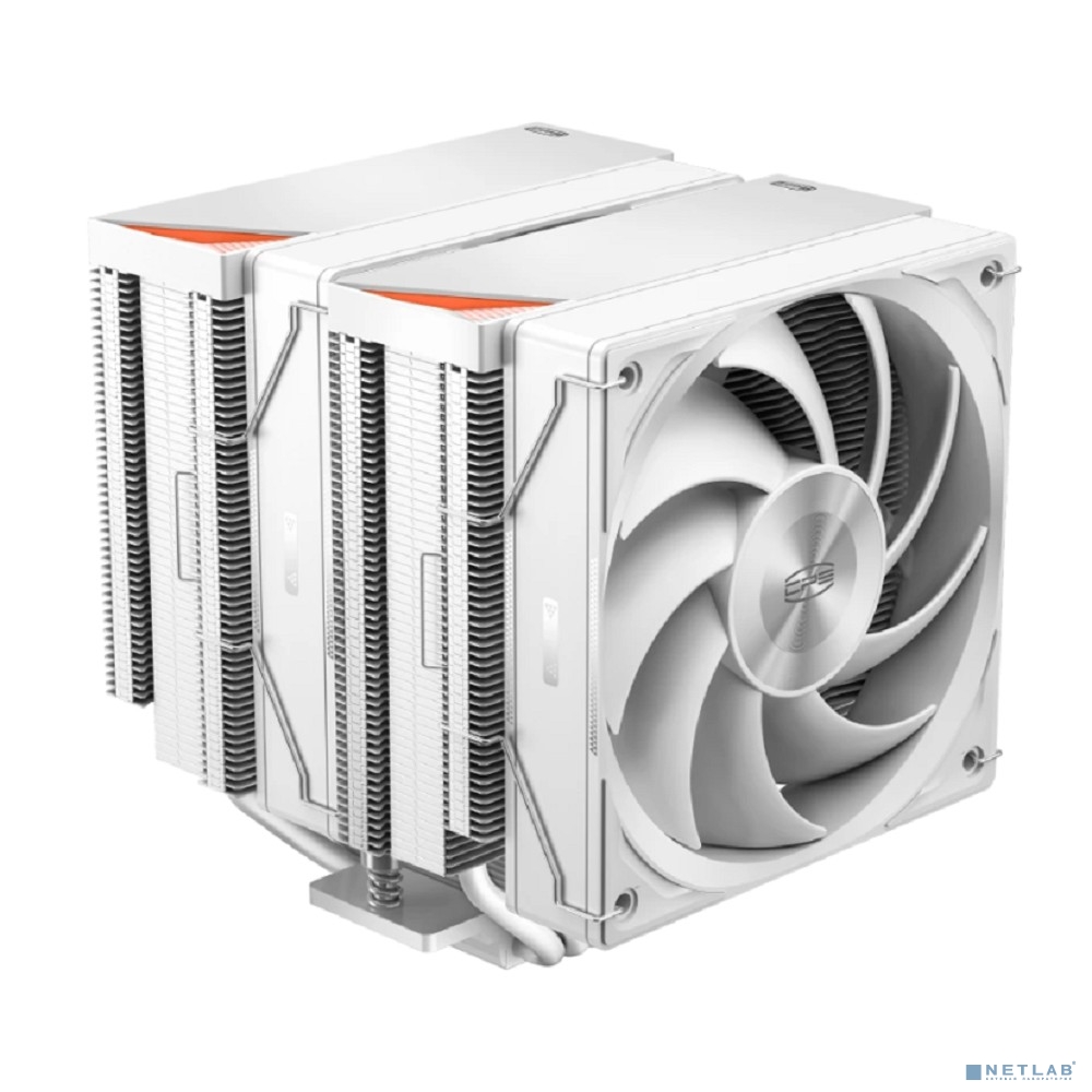 Кулер для процессора/ PCCooler RZ620 WH (260W, 4-pin PWM, 158mm, Al/Cu, 6x6mm, 2x120mm, 86.73CFM, 32dBA, 1800RPM, S: 1851/1700/1200/115X, AM5/AM4, white)