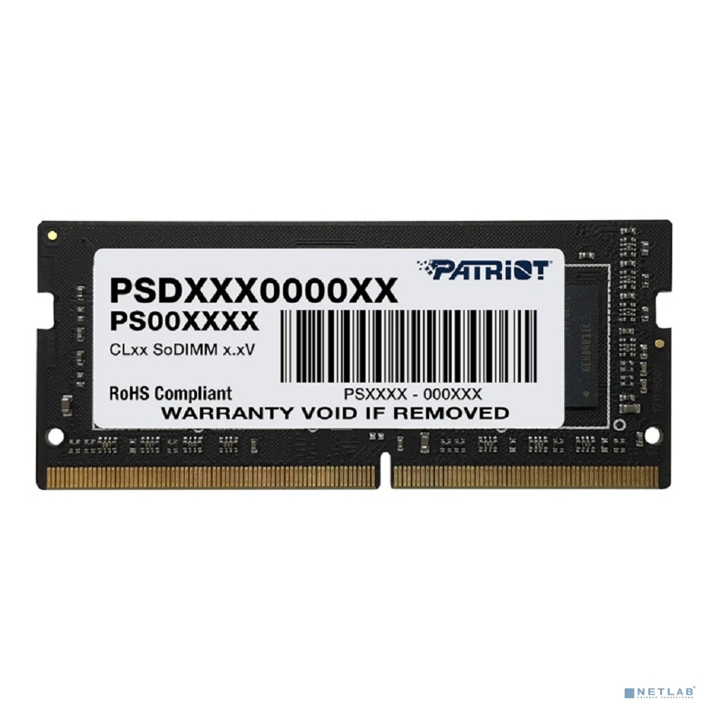 Память DDR4 8GB 2666MHz Patriot PSD48G26662S Signature Line RTL PC4-21300 CL19 SO-DIMM 260-pin 1.2В single rank Ret