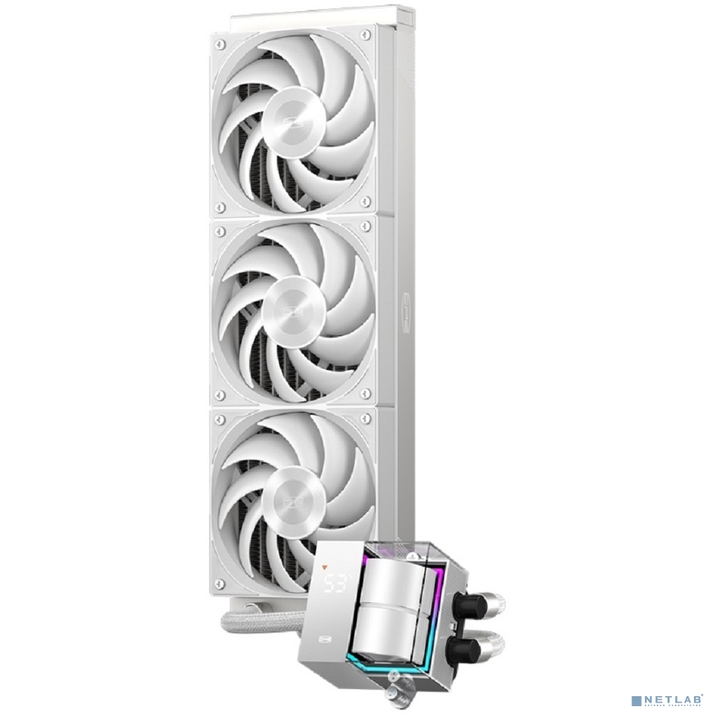 Система охлаждения/ PCCooler DS360 WH (310W, 360mm, LED temp., White, ARGB Pump/ Fans: 3x120mm, 86.73CFM, 28dBA, 2200RPM/ Pump height 67mm, 28dBA, 3200RPM, Rad thickness 27mm/ S: 1851, 1700, 1200, 20X