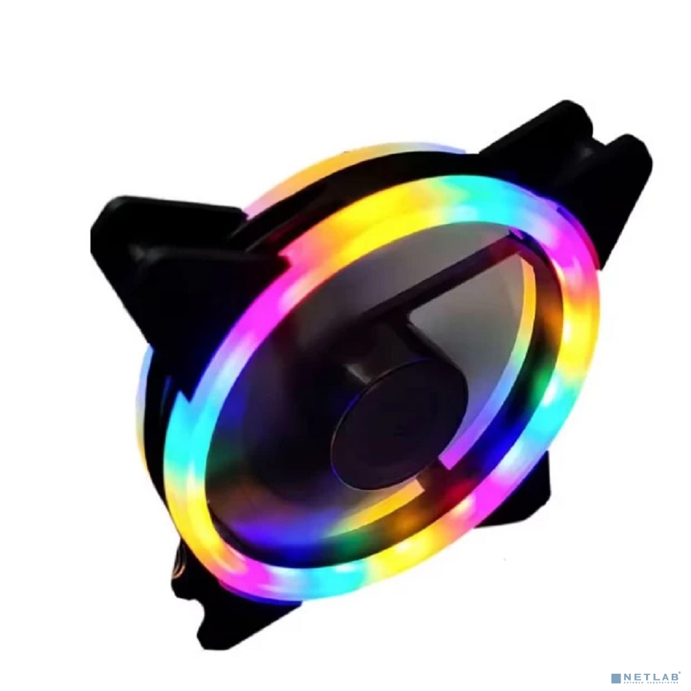 Вентилятор Gembird с подсветкой, 120x120x25, гидродин., 3pin/4pin Molex, провод 35см, цветной (D12025S12L-CF)