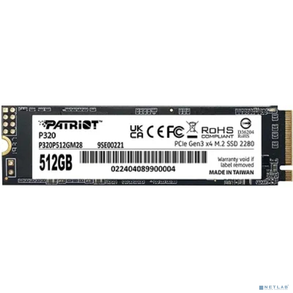 SSD Patriot PCIe 3.0 x4 512GB P320P512GM28 P320 M.2 2280