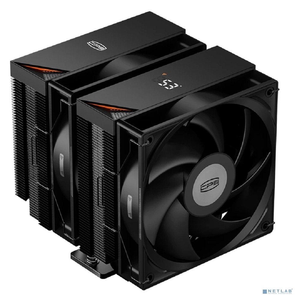 Кулер PCCooler RT620 Digital BK S115X/1200/1700/1851/AM4/AM5 (TDP 265W, 2x120mm PWM FAN, 6 тепловых трубок 6мм, 500-2200RPM, 28-32dBa)