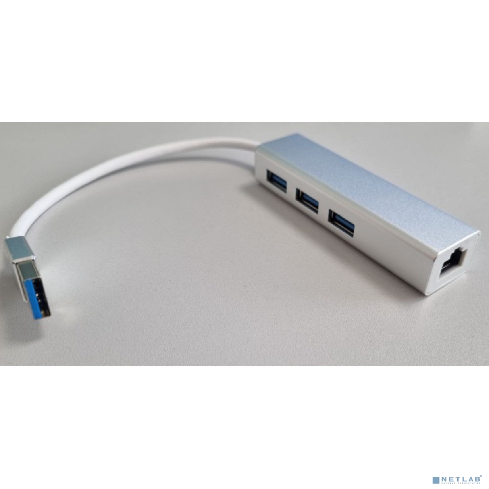 Bion переходник USB3.0 -> RJ-45/3*USB3.0, 1000mbps, алюминиевый корпус, 20 см