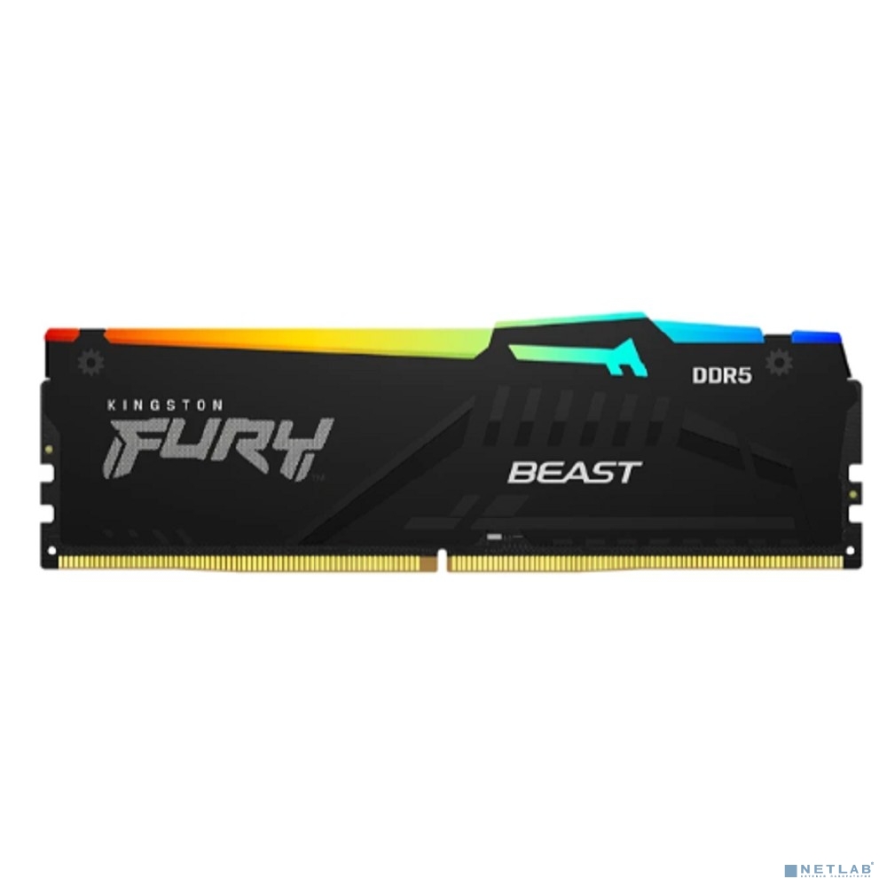 Память Kingston DDR5 DIMM 32Gb (2x16Gb) PC 48000 6000Mhz, FURY Beast Black RGB, (KF560C36BBE2AK2-32)