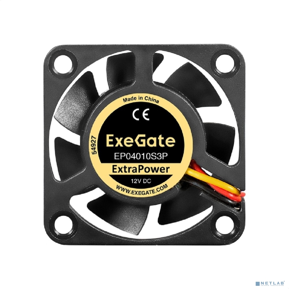 Exegate EX295217RUS Вентилятор 12В DC ExeGate ExtraPower EP04010S3P (40x40x10 мм, Sleeve bearing (подшипник скольжения), 3pin, 7500RPM, 36dBA)