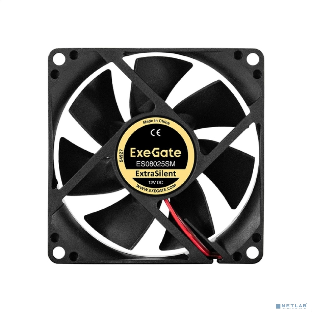 Exegate EX297044RUS Вентилятор 12В DC ExeGate ExtraSilent ES08025SM (80x80x25 мм, Sleeve bearing (подшипник скольжения), Molex, 2100RPM, 21dBA)