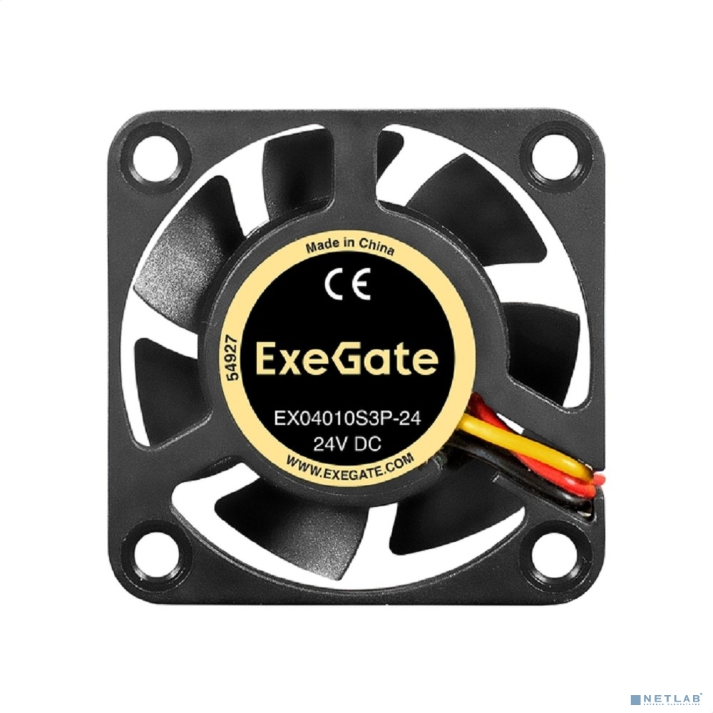 Exegate EX297063RUS Вентилятор 24В DC ExeGate EX04010S3P-24 (40x40x10 мм, Sleeve bearing (подшипник скольжения), 3pin, 7500RMP, 38,5dBA)