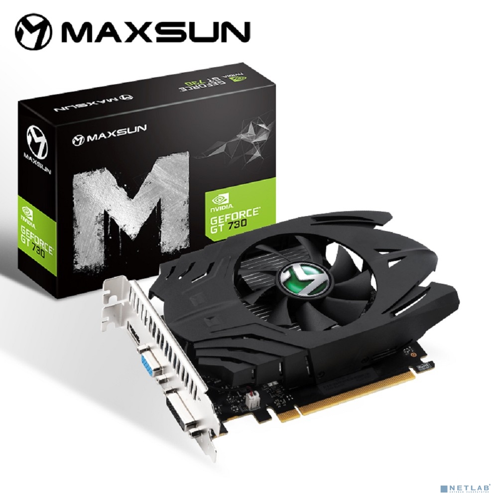 Видеокарта MAXSUN MS-GT730 PH 2Gb GDDR3, 64bit, 700/1333Mhz, DP/HDMI/DVI 1 FAN (MS-GT730 PH 2G L0) RTL