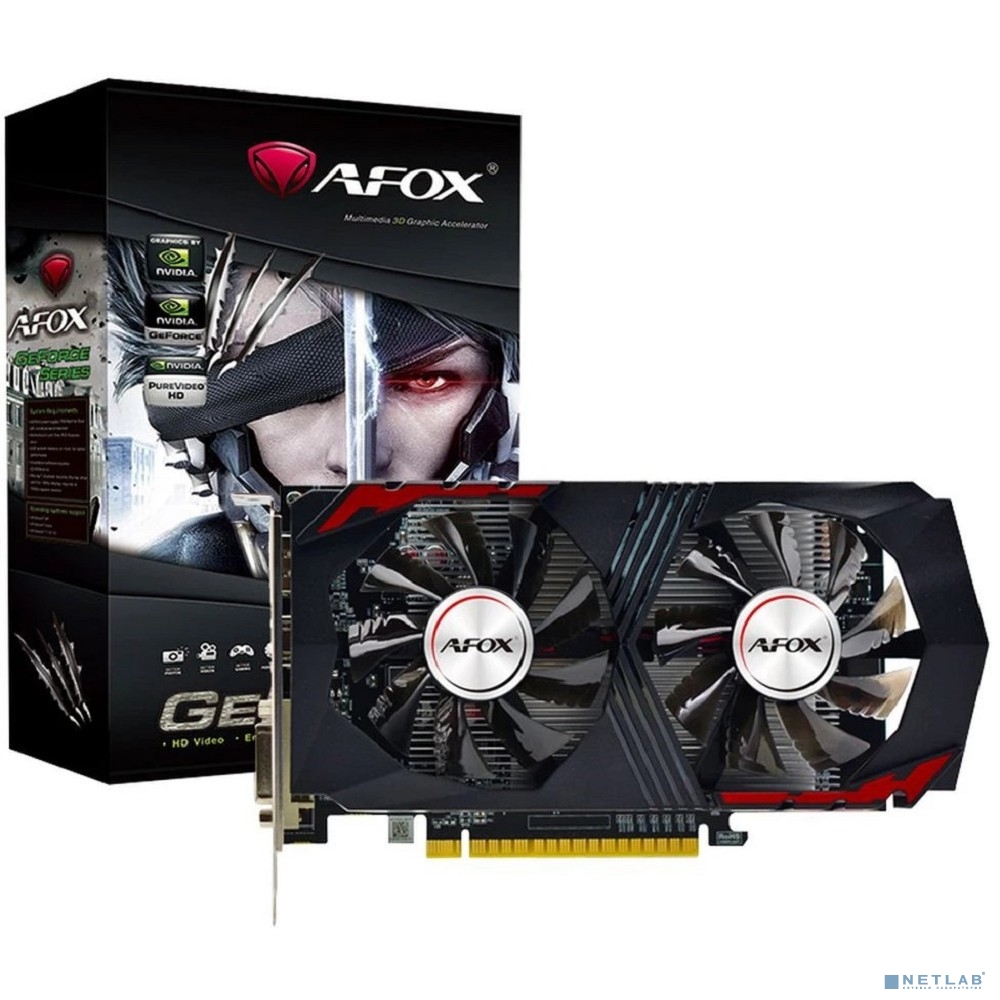 Видеокарта AFOX Geforce GTX1050Ti 4GB GAMING GDDR5 128Bit DP/DVI/HDMI ATX Dual Fan (AF1050TI-4096D5H2-V6) RTL