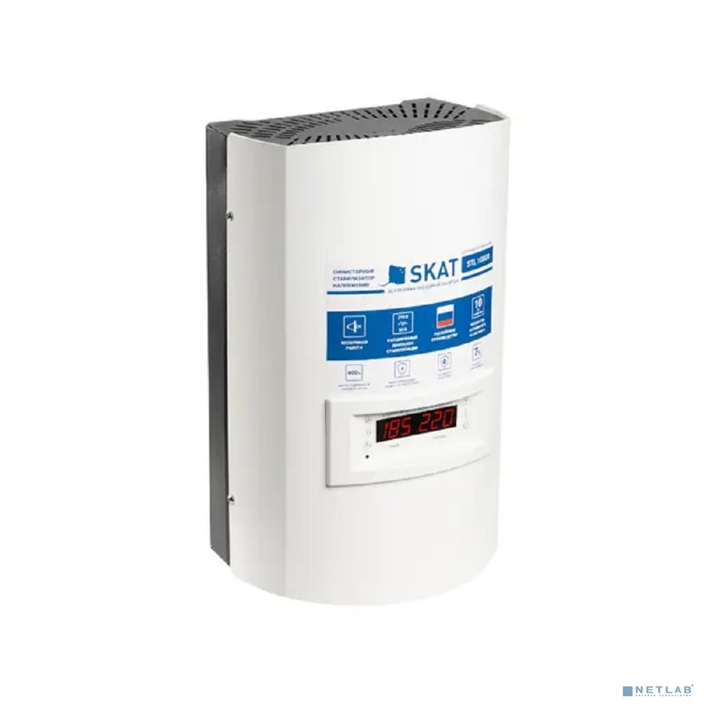 Бастион Skat STL 10000 исп. Н, стабилизатор сетевого напряжения, настенный, 220 В 10000 ВА, U вх. 120-280 В (779)