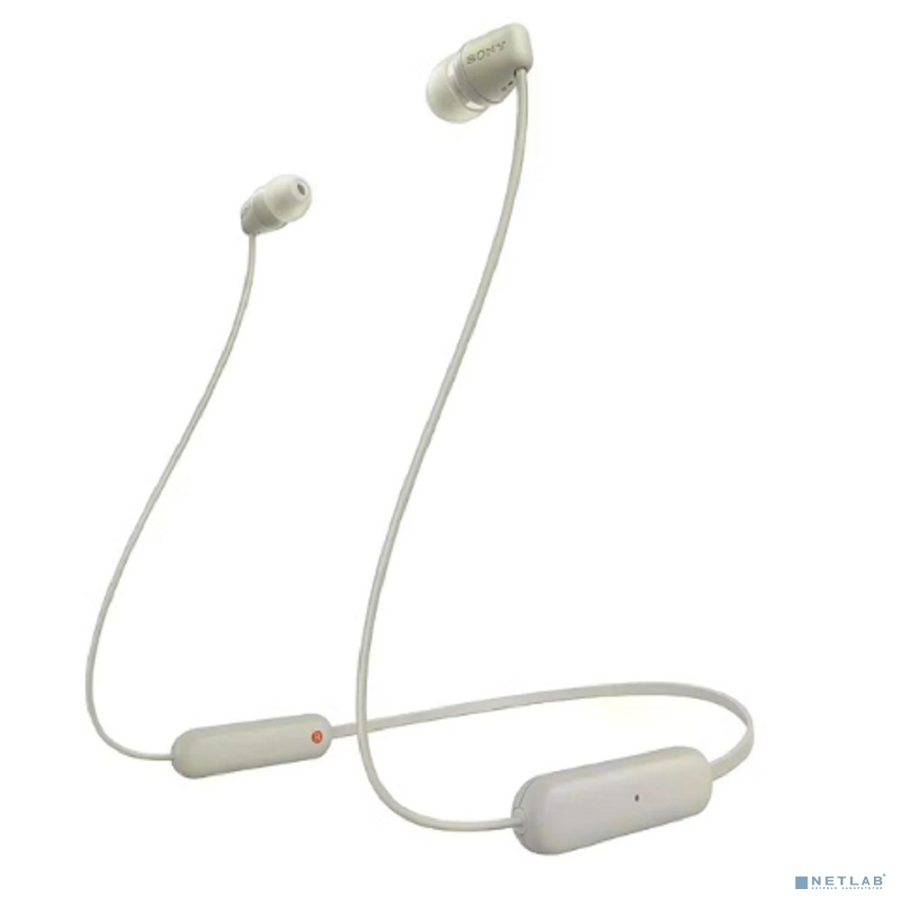 Sony WI-C100 бежевый беспроводные bluetooth шейный обод