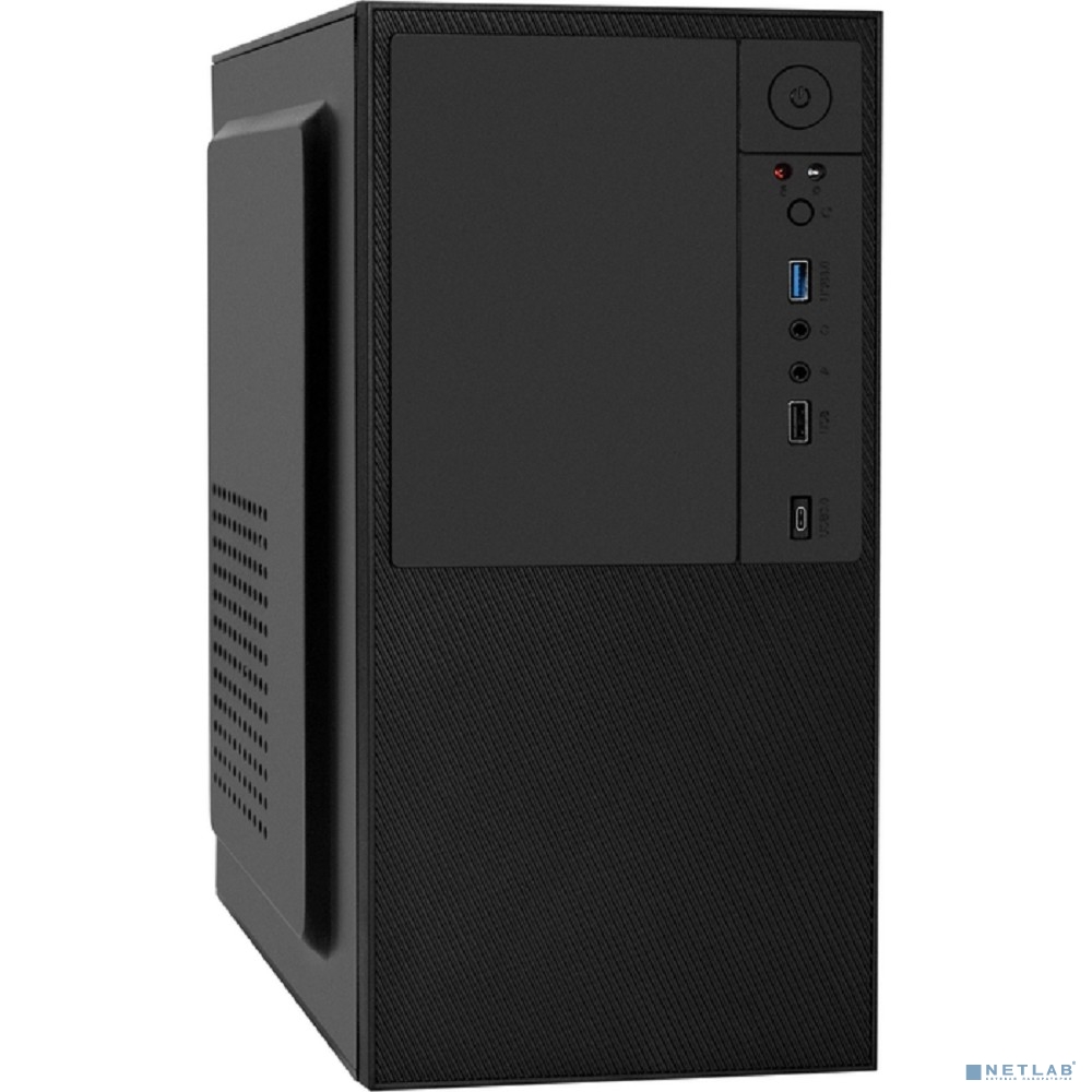 Exegate EX298009RUS Корпус Minitower BAA-308UC-AAA400 (mATX, БП AAA400 с вент. 8см, 1*USB+1*USB3.0+1*TypeC, HD Audio, черный)