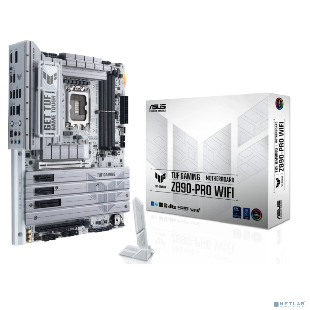 ASUS TUF GAMING Z890-PRO WIFI (LGA1851, Z890, 4*DDR5, 4*SATA, 4*M.2, 6*USB 3.2, 2*PCIx16, 1*PCIx4, 2*PCIx1, 2*Thunderbolt™ 4, HDMI+DP, ATX)
