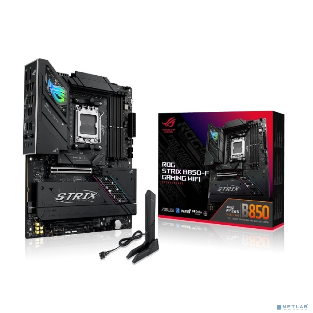 ASUS ROG STRIX B850-F GAMING WIFI (Socket AM5, ATX, 4xDDR5(256GB), DP/HDMI, 1xPCIe 5.0x16/1xPCIe 4.0x16, 1xLAN (2.5GbE), Wi-Fi 7, BT, 2xSATA 6Gb/s, 4xM.2, 2xType-C, 6xUSB 3.2, 4xUSB 2.0)