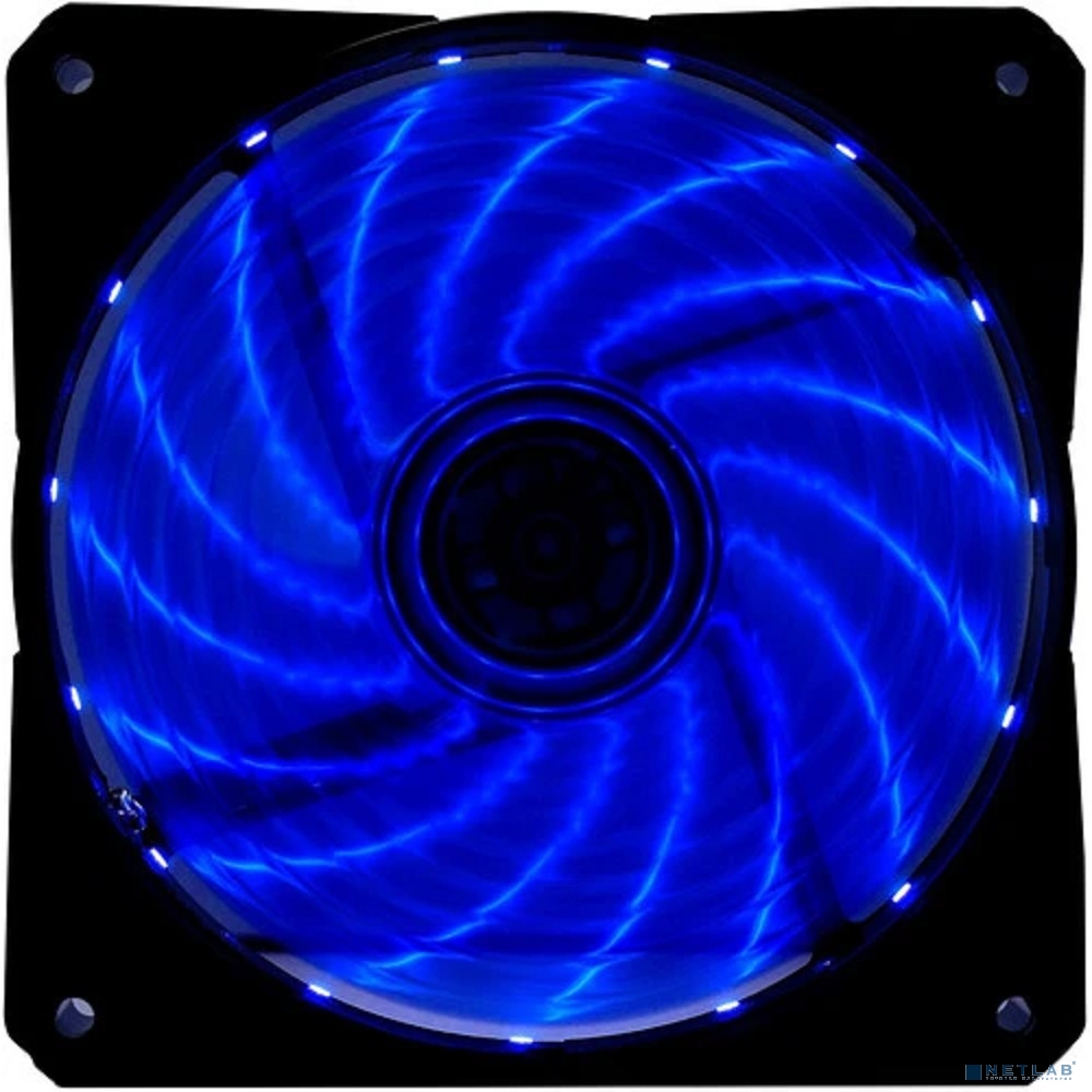 Вентилятор Digma DFAN-LED-BLUE RGB 120мм черный 3-pin 4-pin (Molex) Ret