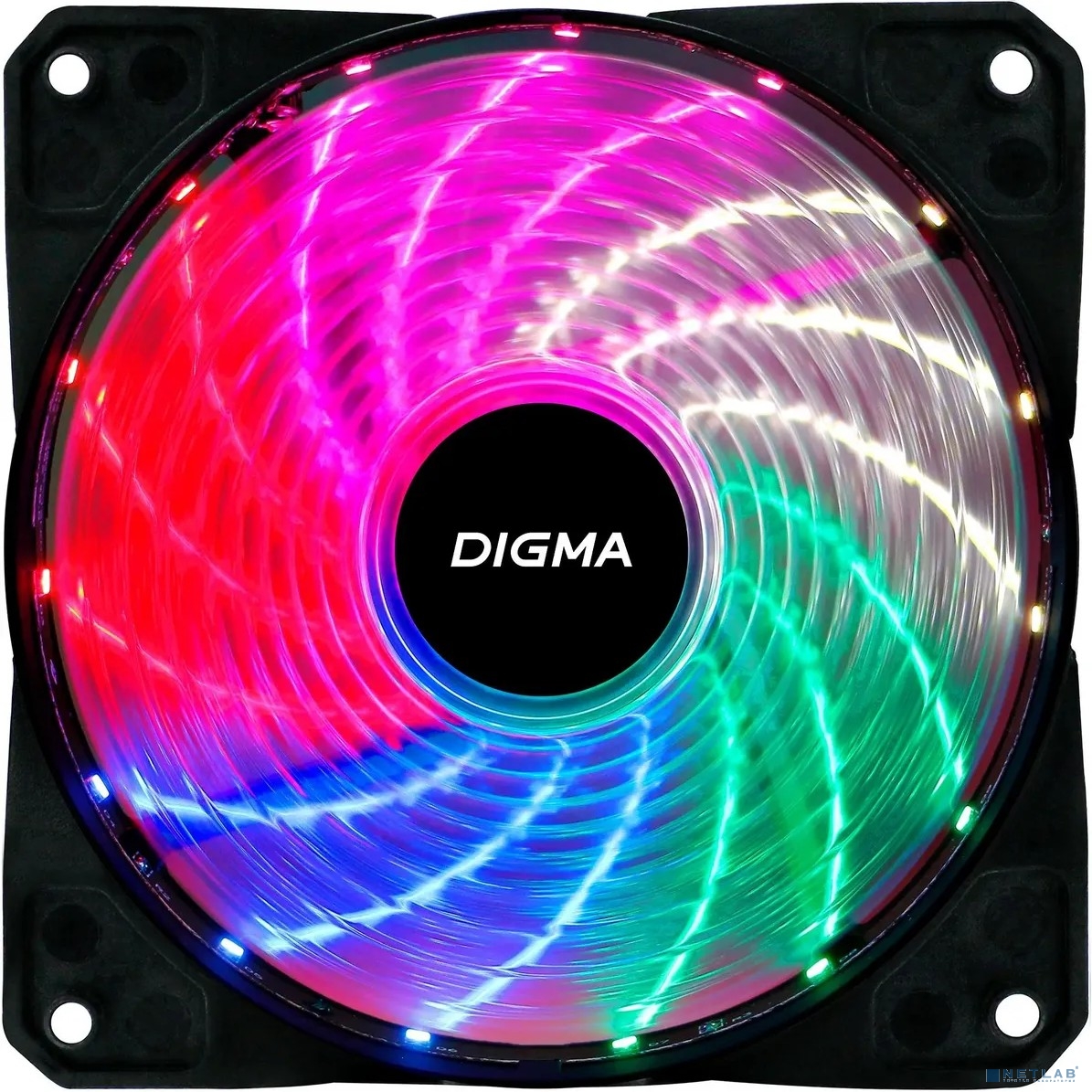 Вентилятор Digma DFAN-FRGB2 RGB 120мм черный 3-pin 4-pin (Molex) Ret