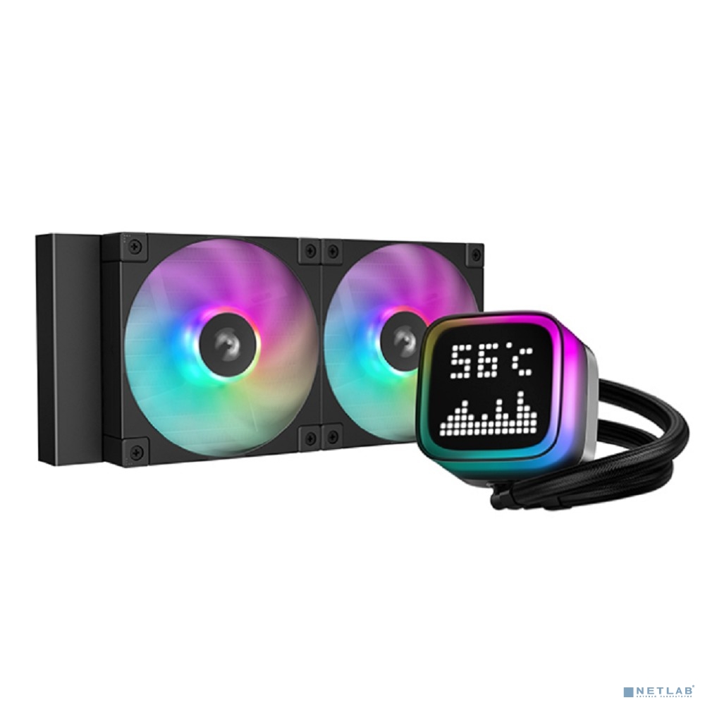 Кулер с водяным охлаждением Deepcool LP240 ARGB Soc-AM5/AM4/1200/1700/1851 черный 4-pin 38.71dB Al LCD 300W 1410gr Ret (R-LP240-BKMSNC-G-1)