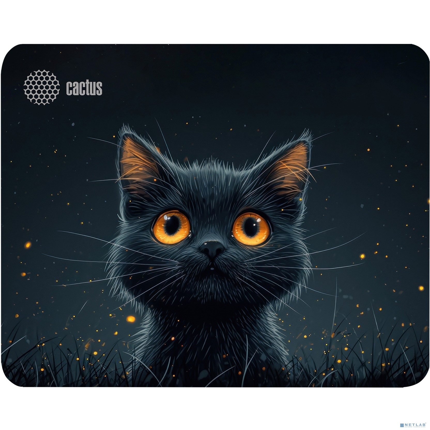 Коврик для мыши Cactus Black Cat 250x200x3мм (CS-MPC-D09S)